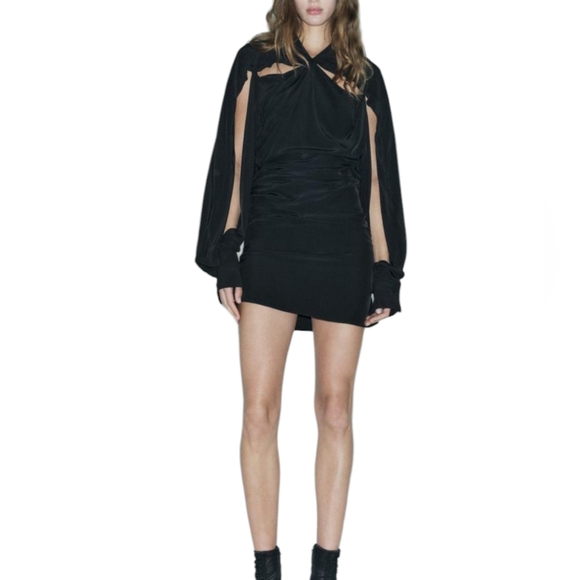 Zara Dresses & Skirts - Zara Limited Edition Cape Sleeve Dress Size XS